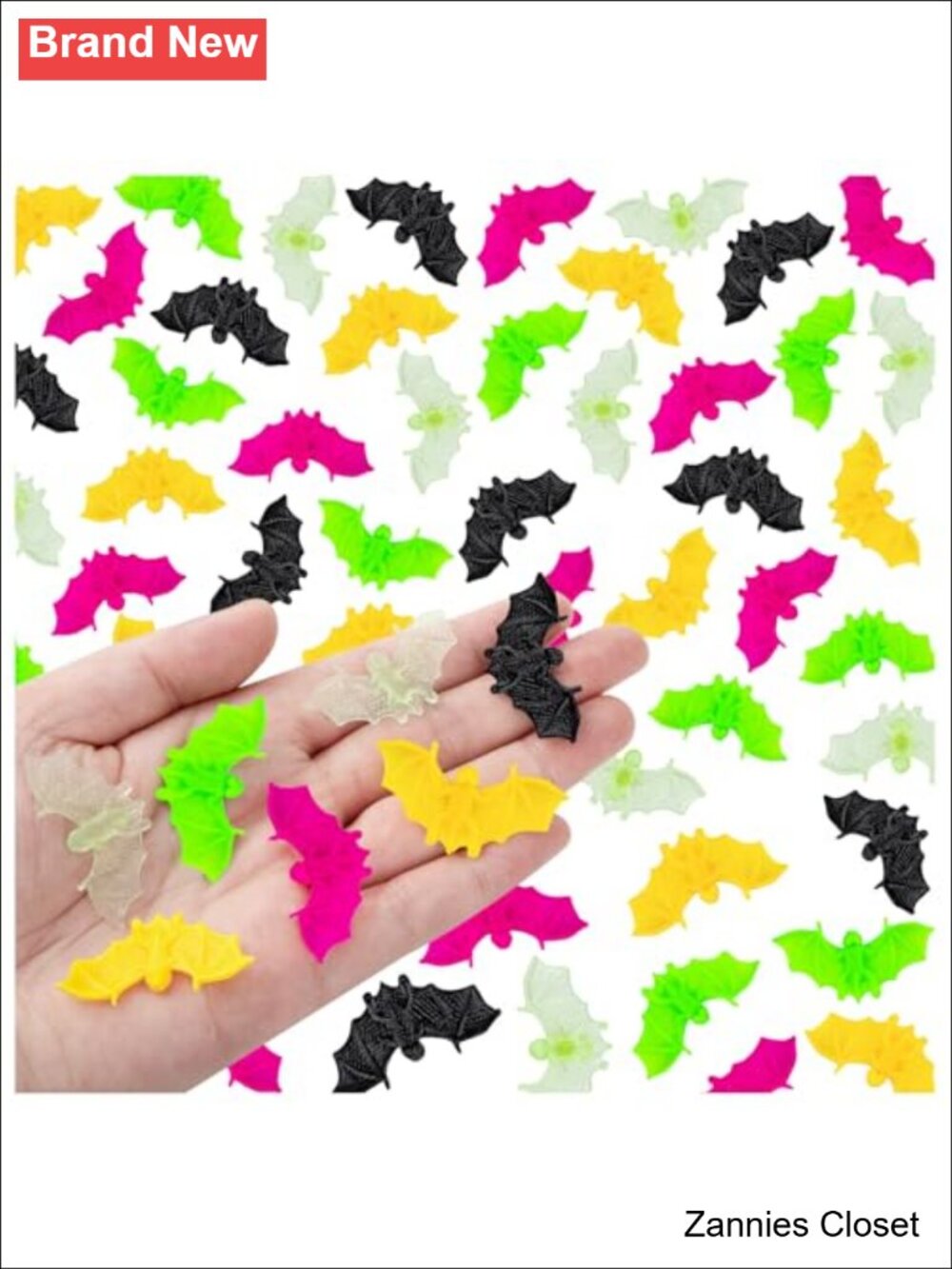 👻 200 Pcs Halloween Plastic Mini Bats Glow in the Dark Luminous Prank Toy
